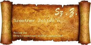 Szentner Zoltán névjegykártya